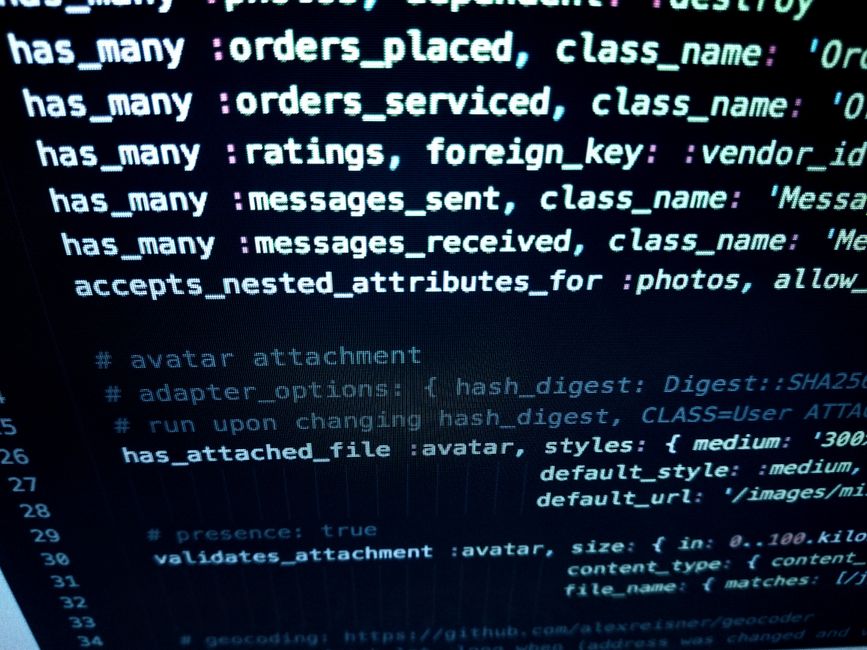 Close-up image featuring detailed programming code on a computer screen, ideal for tech-related themes.